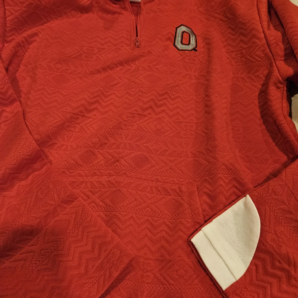 Women's Red Quarter-Zip Sweatshirt - Picture 3 of 5